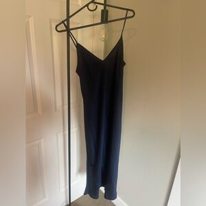 Aritzia Wilfred Silk Slip Dress Navy Blue size Medium